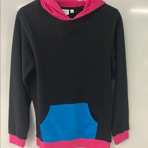 Like New Black and Pink Color-Block Hoodie